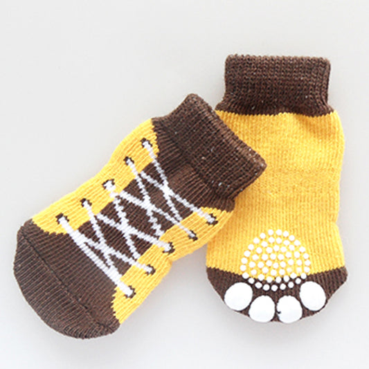 Anti-Slip Dog & Cat Socks (1-Pack or 2-Pack) – Knit Paw Protector with Traction Control for Small Pets | Comfortable, Machine Washable