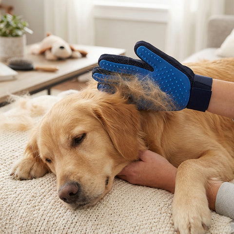 Pet Deshedding & Grooming Gloves – 5-Finger Hair Removal Brush for Dogs & Cats | Gentle Massaging Glove for Shedding Control (1-Pack or 2-Pack)