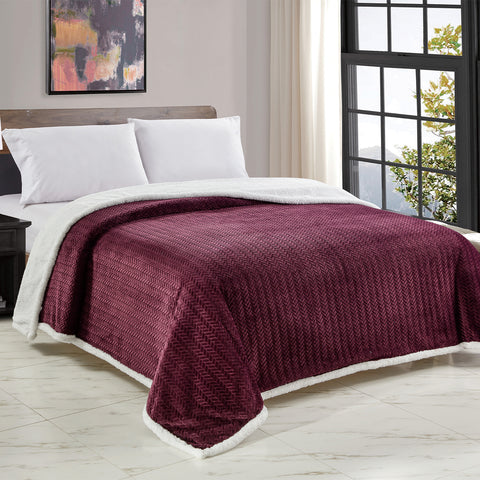 Jacquard Micro Plush Braided Blanket – Premium Ultra Soft Oversized All-Season Blanket – Lightweight, Warm, Machine Washable