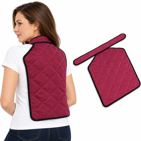 Reusable Hot and Cold Back Wrap with Neck Collar – Buckwheat-Filled Comfort Pad