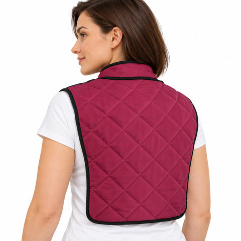 Reusable Hot and Cold Back Wrap with Neck Collar – Buckwheat-Filled Comfort Pad