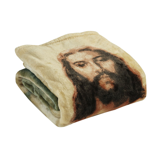 Jesus Fleece Throw Blanket – Super Soft and Lightweight Faith-Inspired Blanket – Cozy Christian Throw for Bed, Couch, or Prayer Room (50" x 70")