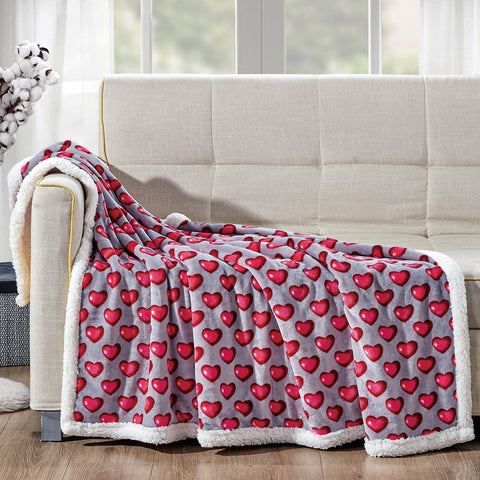 Sherpa Microplush Romantic Roses Decorative Throw Blanket  Ultra-Soft Valentine-Inspired Plush Throw | 50" x 60"