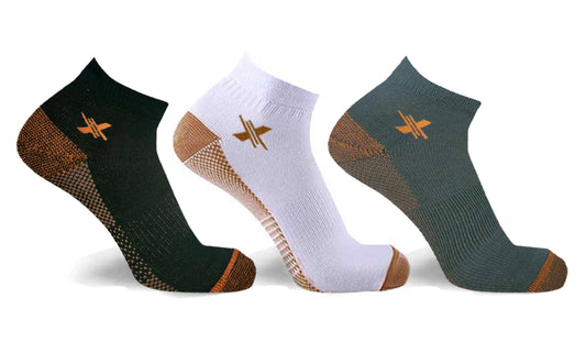 3-Pairs: Copper Compression Socks for Men & Women Circulation-Ankle Plantar Fasciitis  Arch Support Socks