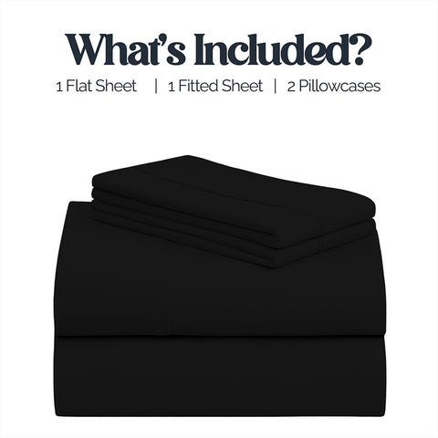 4-Piece Deep Pocket Soft Bamboo-Blend Luxury Sheet Set  Buttery-Soft Microfiber & Bamboo Bedding | Fits Mattresses up to 14" Deep