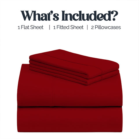 4-Piece Deep Pocket Soft Bamboo-Blend Luxury Sheet Set  Buttery-Soft Microfiber & Bamboo Bedding | Fits Mattresses up to 14" Deep