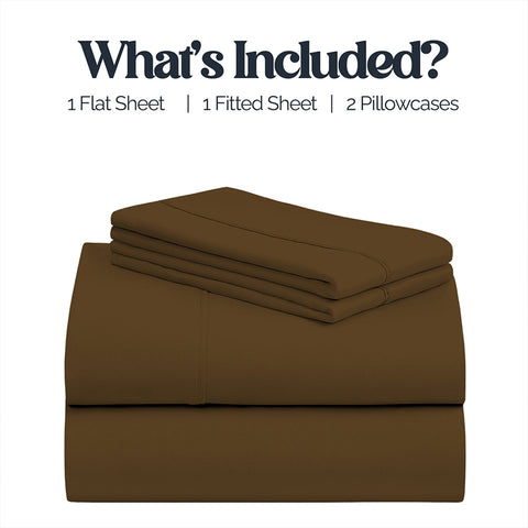 4-Piece Deep Pocket Soft Bamboo-Blend Luxury Sheet Set  Buttery-Soft Microfiber & Bamboo Bedding | Fits Mattresses up to 14" Deep
