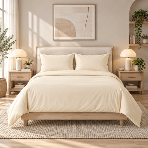 4-Piece Deep Pocket Soft Bamboo-Blend Luxury Sheet Set  Buttery-Soft Microfiber & Bamboo Bedding | Fits Mattresses up to 14" Deep