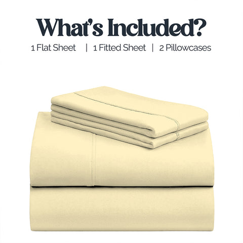 4-Piece Deep Pocket Soft Bamboo-Blend Luxury Sheet Set  Buttery-Soft Microfiber & Bamboo Bedding | Fits Mattresses up to 14" Deep