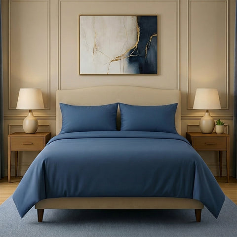 4-Piece Bamboo-Blend Sheet Set – Deep Pocket Soft & Buttery Bed Sheets with Pillowcases, Breathable & Wrinkle-Resistant (Twin–Cal King)