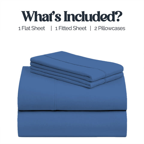 4-Piece Deep Pocket Soft Bamboo-Blend Luxury Sheet Set  Buttery-Soft Microfiber & Bamboo Bedding | Fits Mattresses up to 14" Deep