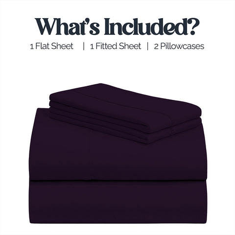 4-Piece Deep Pocket Soft Bamboo-Blend Luxury Sheet Set  Buttery-Soft Microfiber & Bamboo Bedding | Fits Mattresses up to 14" Deep