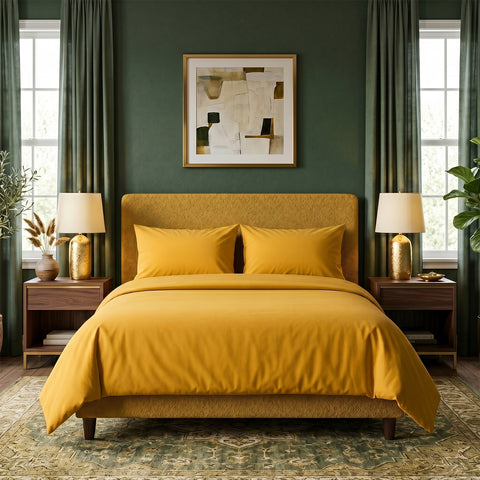 4-Piece Bamboo-Blend Sheet Set – Deep Pocket Soft & Buttery Bed Sheets with Pillowcases, Breathable & Wrinkle-Resistant (Twin–Cal King)