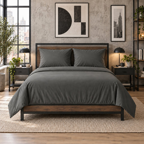 4-Piece Deep Pocket Soft Bamboo-Blend Luxury Sheet Set  Buttery-Soft Microfiber & Bamboo Bedding | Fits Mattresses up to 14" Deep