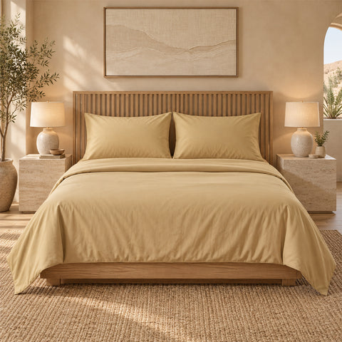 4-Piece Deep Pocket Soft Bamboo-Blend Luxury Sheet Set  Buttery-Soft Microfiber & Bamboo Bedding | Fits Mattresses up to 14" Deep