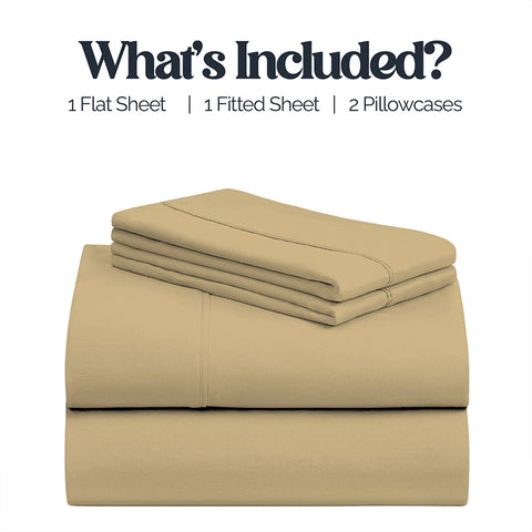 4-Piece Deep Pocket Soft Bamboo-Blend Luxury Sheet Set  Buttery-Soft Microfiber & Bamboo Bedding | Fits Mattresses up to 14" Deep