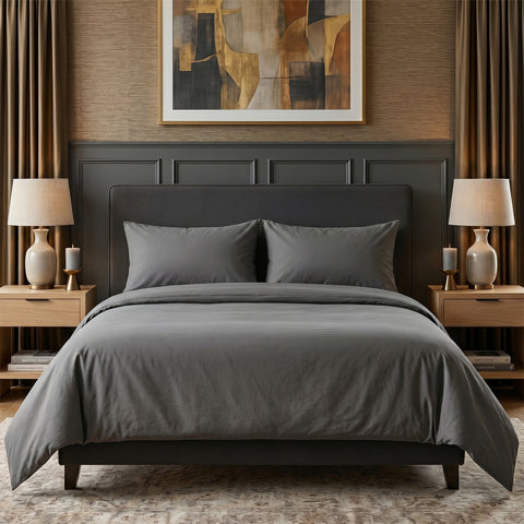 4-Piece Bamboo-Blend Sheet Set – Deep Pocket Soft & Buttery Bed Sheets with Pillowcases, Breathable & Wrinkle-Resistant (Twin–Cal King)