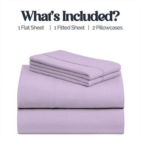 4-Piece Deep Pocket Soft Bamboo-Blend Luxury Sheet Set  Buttery-Soft Microfiber & Bamboo Bedding | Fits Mattresses up to 14" Deep