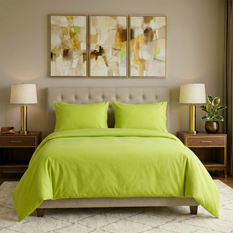 4-Piece Bamboo-Blend Sheet Set – Deep Pocket Soft & Buttery Bed Sheets with Pillowcases, Breathable & Wrinkle-Resistant (Twin–Cal King)