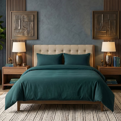 4-Piece Bamboo-Blend Sheet Set – Deep Pocket Soft & Buttery Bed Sheets with Pillowcases, Breathable & Wrinkle-Resistant (Twin–Cal King)