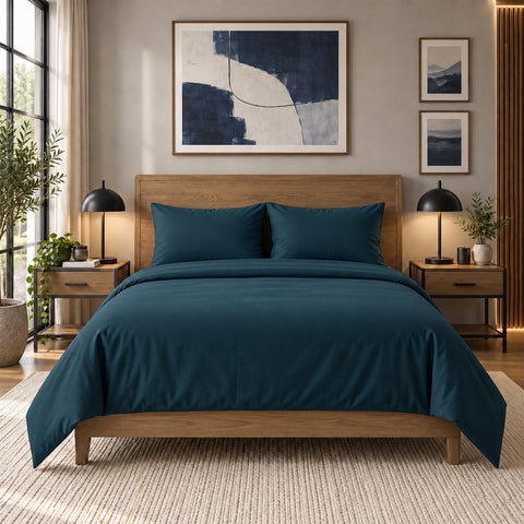 4-Piece Deep Pocket Soft Bamboo-Blend Luxury Sheet Set  Buttery-Soft Microfiber & Bamboo Bedding | Fits Mattresses up to 14" Deep