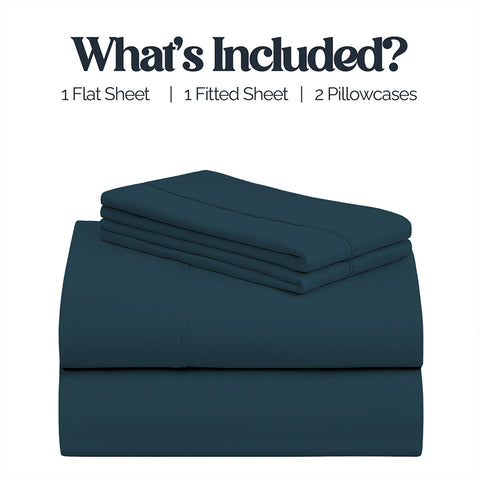 4-Piece Deep Pocket Soft Bamboo-Blend Luxury Sheet Set  Buttery-Soft Microfiber & Bamboo Bedding | Fits Mattresses up to 14" Deep