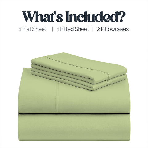 4-Piece Deep Pocket Soft Bamboo-Blend Luxury Sheet Set  Buttery-Soft Microfiber & Bamboo Bedding | Fits Mattresses up to 14" Deep