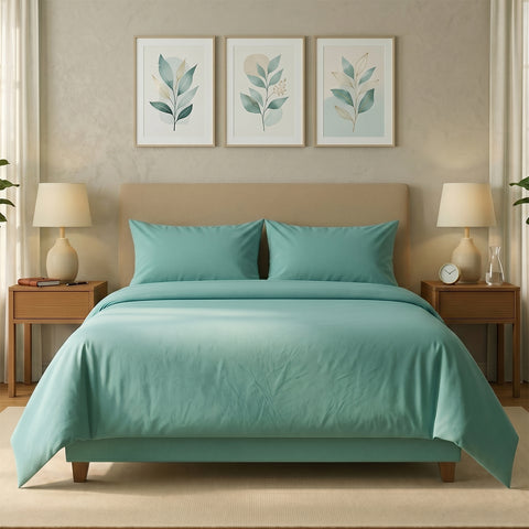 4-Piece Bamboo-Blend Sheet Set – Deep Pocket Soft & Buttery Bed Sheets with Pillowcases, Breathable & Wrinkle-Resistant (Twin–Cal King)