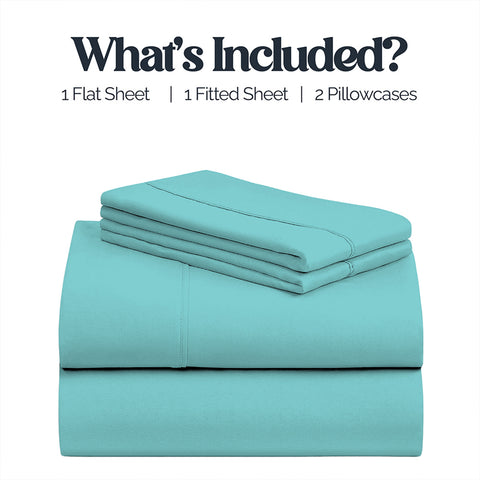4-Piece Deep Pocket Soft Bamboo-Blend Luxury Sheet Set  Buttery-Soft Microfiber & Bamboo Bedding | Fits Mattresses up to 14" Deep