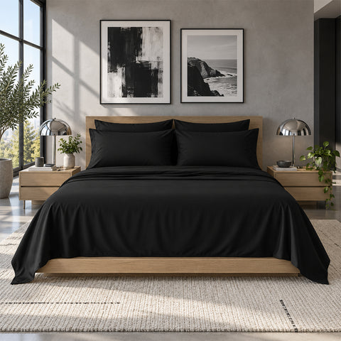 6-Piece Super-Soft 1600 Series Bed Sheet Set  90 GSM Microfiber Polyester Bedding