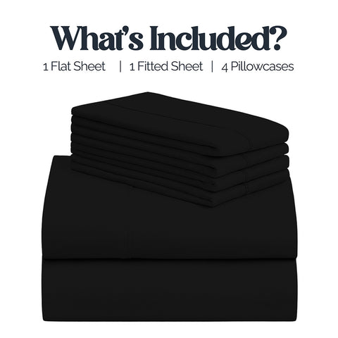 6-Piece Super-Soft 1600 Series Bed Sheet Set  90 GSM Microfiber Polyester Bedding