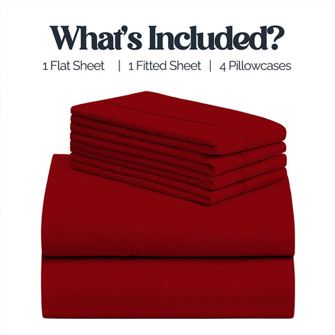6-Piece Super-Soft 1600 Series Bed Sheet Set  90 GSM Microfiber Polyester Bedding