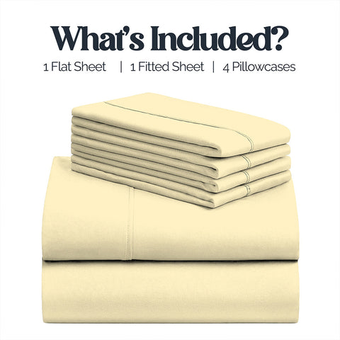 6-Piece Super-Soft 1600 Series Bed Sheet Set  90 GSM Microfiber Polyester Bedding