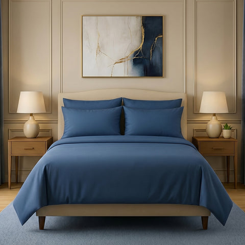 Luxury Homes Bamboo-Blend Sheet Set (6-Piece) – Deep Pocket Cooling Bed Sheets with 4 Pillowcases, Soft & Breathable Bedding (Twin–Cal King)