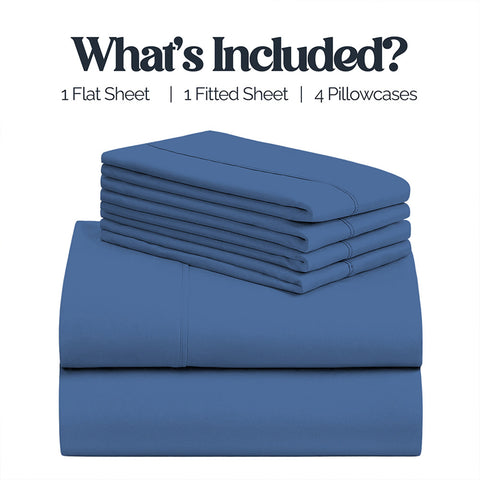 6-Piece Super-Soft 1600 Series Bed Sheet Set  90 GSM Microfiber Polyester Bedding