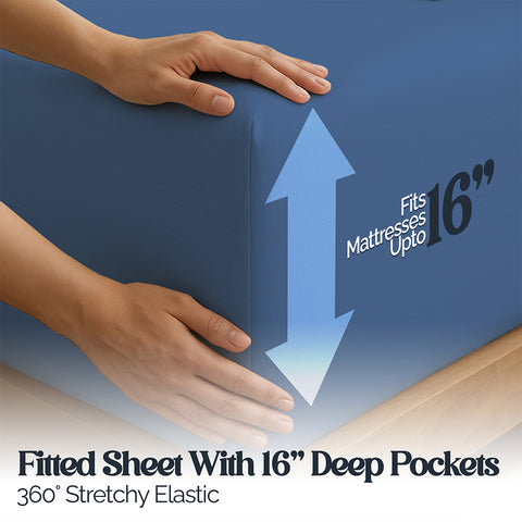 6-Piece Super-Soft 1600 Series Bed Sheet Set  90 GSM Microfiber Polyester Bedding