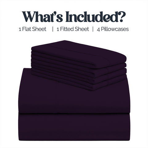6-Piece Super-Soft 1600 Series Bed Sheet Set  90 GSM Microfiber Polyester Bedding