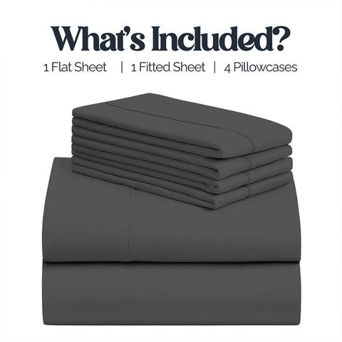 6-Piece Super-Soft 1600 Series Bed Sheet Set  90 GSM Microfiber Polyester Bedding
