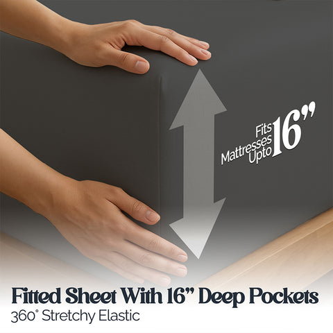 6-Piece Super-Soft 1600 Series Bed Sheet Set  90 GSM Microfiber Polyester Bedding