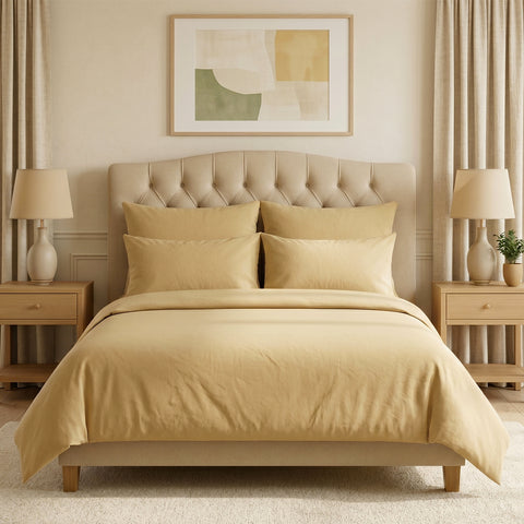 Luxury Homes Bamboo-Blend Sheet Set (6-Piece) – Deep Pocket Cooling Bed Sheets with 4 Pillowcases, Soft & Breathable Bedding (Twin–Cal King)
