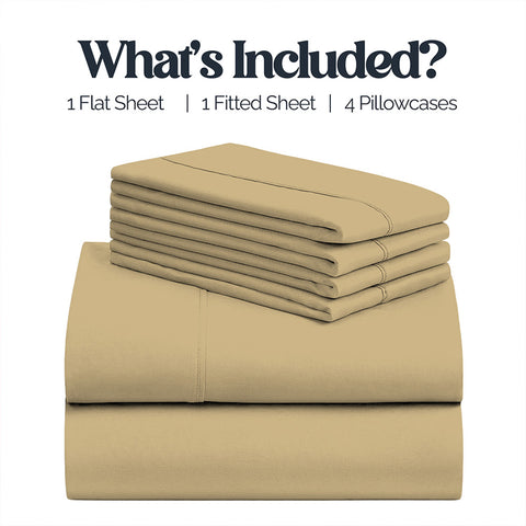 6-Piece Super-Soft 1600 Series Bed Sheet Set  90 GSM Microfiber Polyester Bedding
