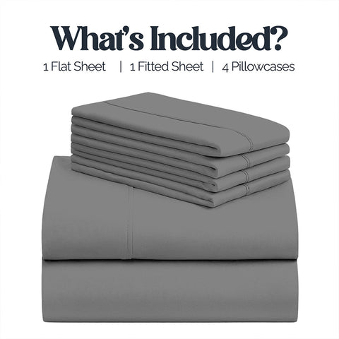 6-Piece Super-Soft 1600 Series Bed Sheet Set  90 GSM Microfiber Polyester Bedding