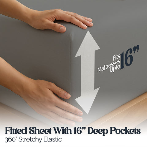 6-Piece Super-Soft 1600 Series Bed Sheet Set  90 GSM Microfiber Polyester Bedding