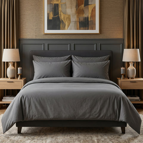 Luxury Homes Bamboo-Blend Sheet Set (6-Piece) – Deep Pocket Cooling Bed Sheets with 4 Pillowcases, Soft & Breathable Bedding (Twin–Cal King)