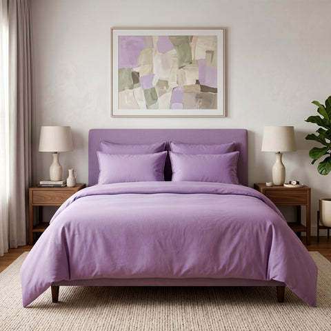 Luxury Homes Bamboo-Blend Sheet Set (6-Piece) – Deep Pocket Cooling Bed Sheets with 4 Pillowcases, Soft & Breathable Bedding (Twin–Cal King)