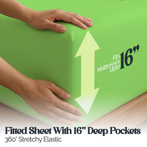 6-Piece Super-Soft 1600 Series Bed Sheet Set  90 GSM Microfiber Polyester Bedding