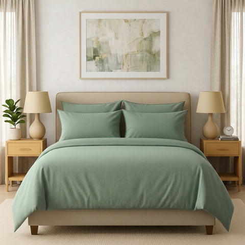 Luxury Homes Bamboo-Blend Sheet Set (6-Piece) – Deep Pocket Cooling Bed Sheets with 4 Pillowcases, Soft & Breathable Bedding (Twin–Cal King)