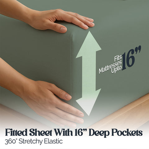 6-Piece Super-Soft 1600 Series Bed Sheet Set  90 GSM Microfiber Polyester Bedding