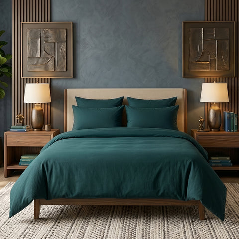 Luxury Homes Bamboo-Blend Sheet Set (6-Piece) – Deep Pocket Cooling Bed Sheets with 4 Pillowcases, Soft & Breathable Bedding (Twin–Cal King)