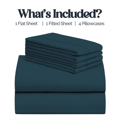 6-Piece Super-Soft 1600 Series Bed Sheet Set  90 GSM Microfiber Polyester Bedding